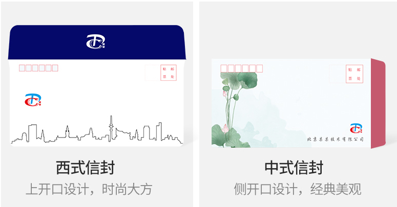 中式信封和西式信封对比