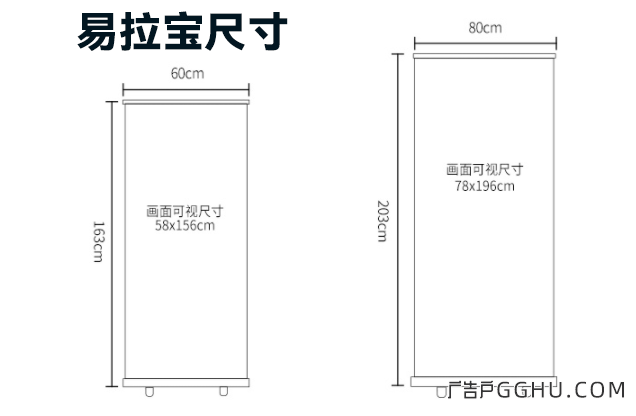 易拉宝展架海报尺寸示意图