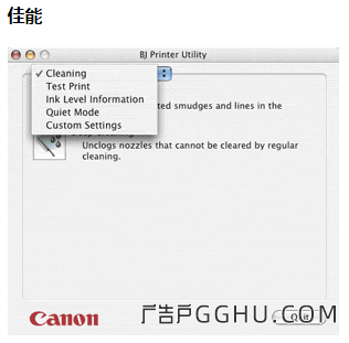 佳能打印机清洁维护面板截图